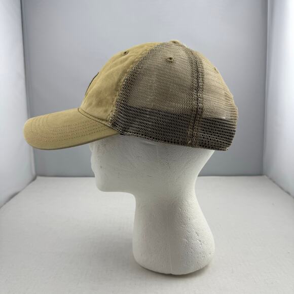 Khaki Carhartt Adjustable Trucker Hat Cap Brown Mesh Workwear - Picture 3 of 6
